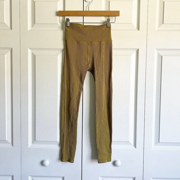 Good American Olive Green Active Essential Ribbed Leggings Women's Size 00/0 - Picture 2 of 10